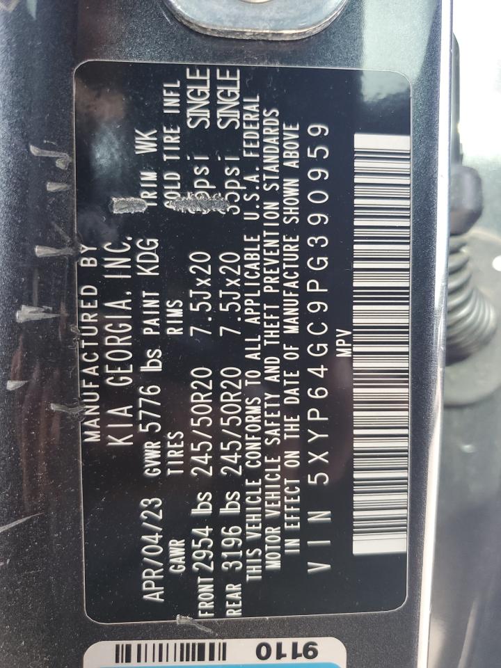 2023 Kia Telluride S VIN: 5XYP64GC9PG390959 Lot: 61090215