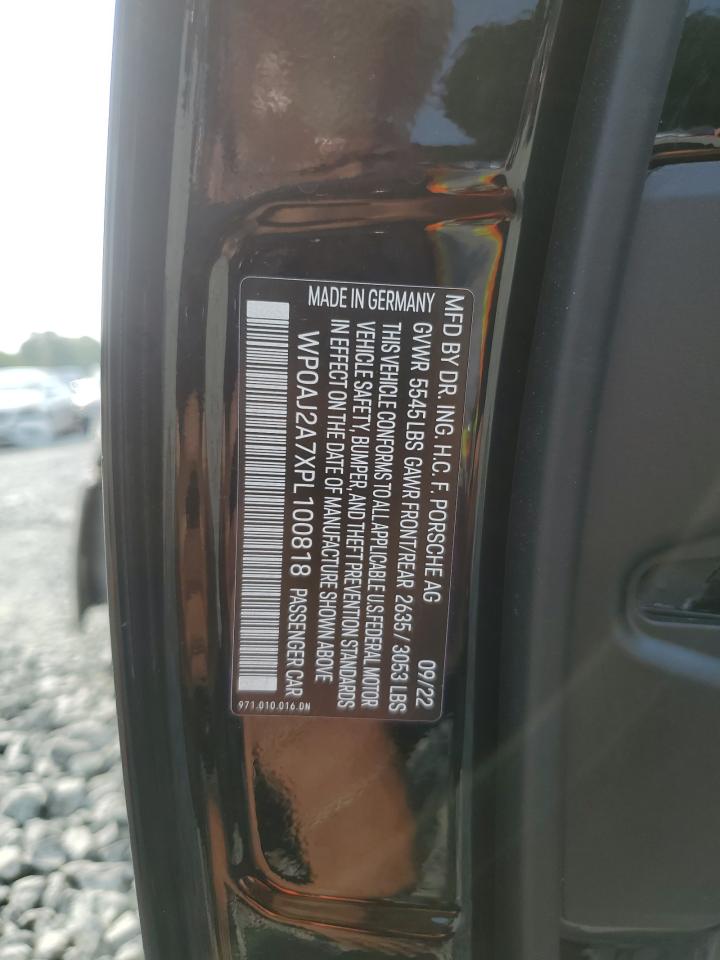 2023 Porsche Panamera Base VIN: WP0AJ2A7XPL100818 Lot: 61794255