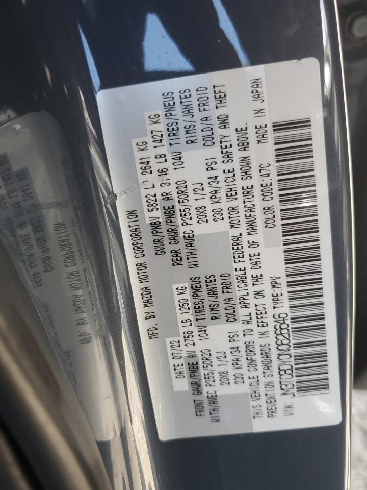2022 Mazda Cx-9 Grand Touring VIN: JM3TCBDY0N0626646 Lot: 61138535