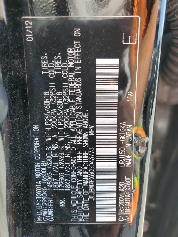 2012 Lexus Gx 460 VIN: JTJBM7FX6C5043773 Lot: 62099385