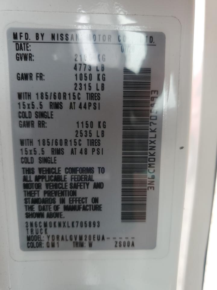 2020 Nissan Nv200 2.5S VIN: 3N6CM0KNXLK705893 Lot: 62646005
