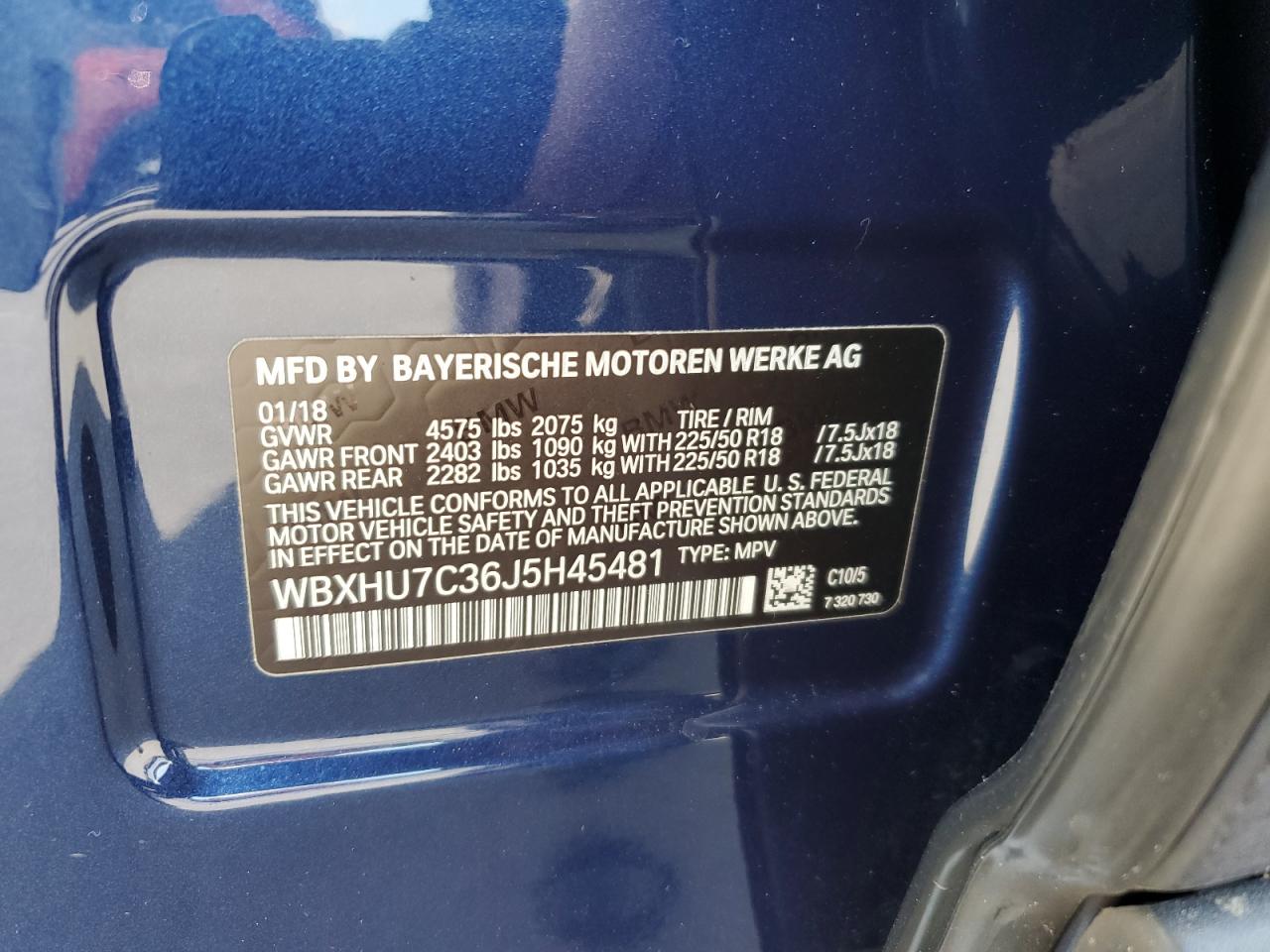 2018 BMW X1 Sdrive28I VIN: WBXHU7C36J5H45481 Lot: 61591985