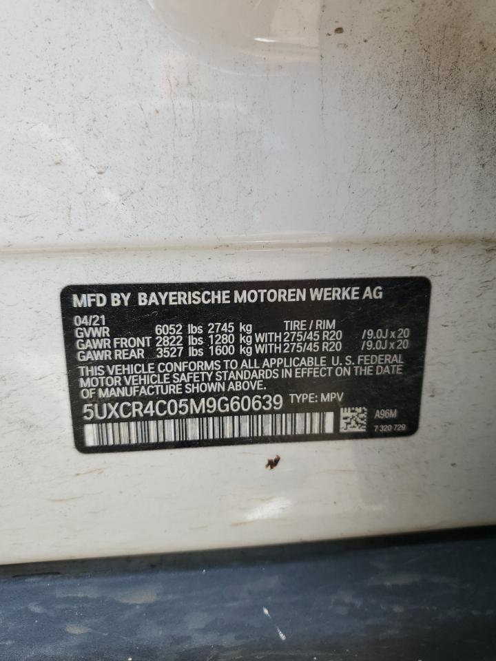 2021 BMW X5 Sdrive 40I VIN: 5UXCR4C05M9G60639 Lot: 59691165