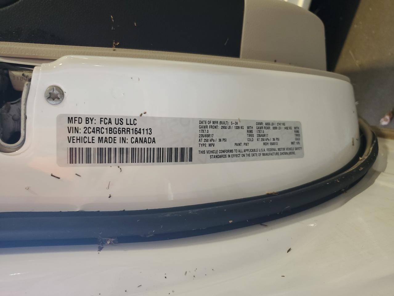 2024 Chrysler Pacifica Touring L VIN: 2C4RC1BG6RR164113 Lot: 60926035