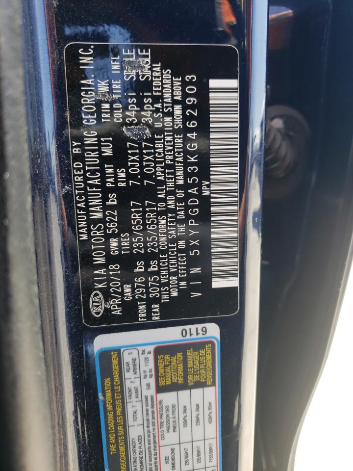 KIA SORENTO 2019 VIN 5XYPGDA53KG462903 фото 13