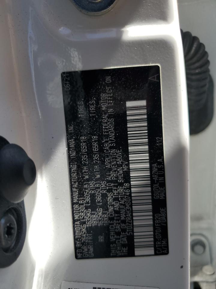 2021 Toyota Highlander L VIN: 5TDZZRAH3MS074618 Lot: 60868955