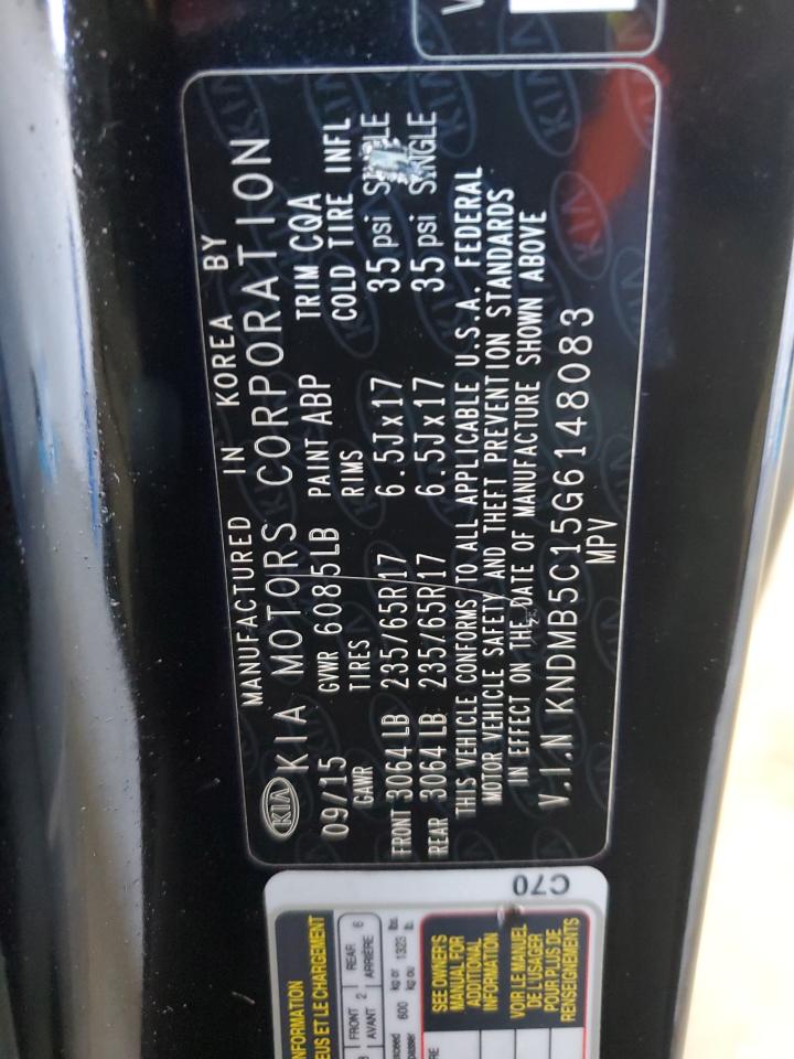 2016 Kia Sedona Lx VIN: KNDMB5C15G6148083 Lot: 61938855