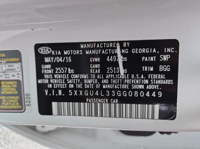 2016 KIA OPTIMA EX  