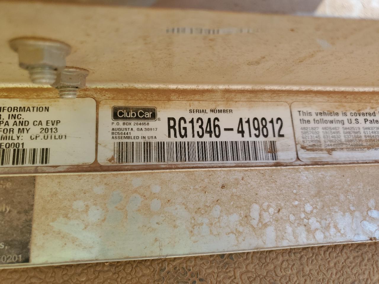 CLUB CARRYALL 2013 VIN RG1346419912 фото 10