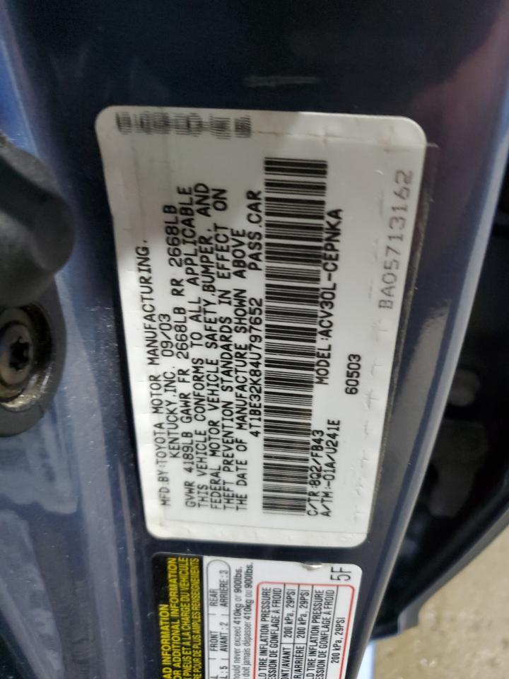 2004 Toyota Camry Le VIN: 4T1BE32K84U797652 Lot: 62638125
