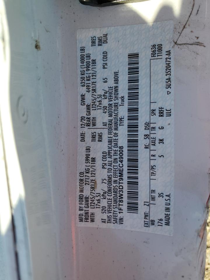2021 Ford F350 Super Duty VIN: 1FT8W3DT9MEC49008 Lot: 61654055