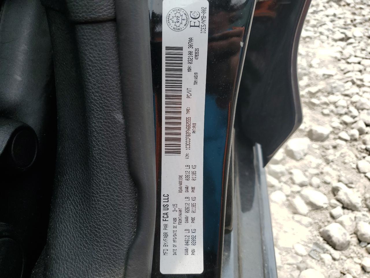 2015 Chrysler 200 Lx VIN: 1C3CCCFB2FN682555 Lot: 59291335