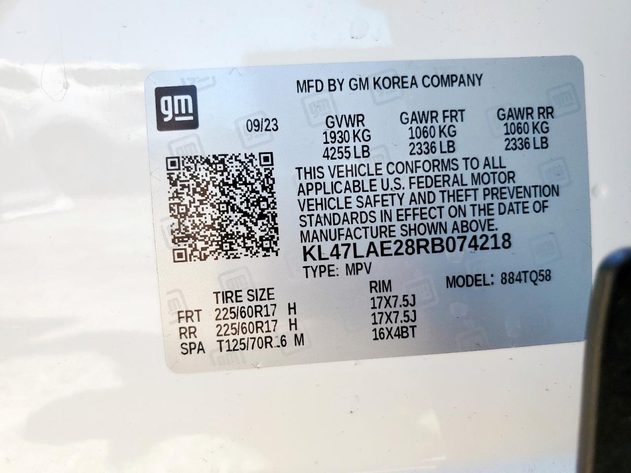 2024 Buick Envista Preferred VIN: KL47LAE28RB074218 Lot: 60304415