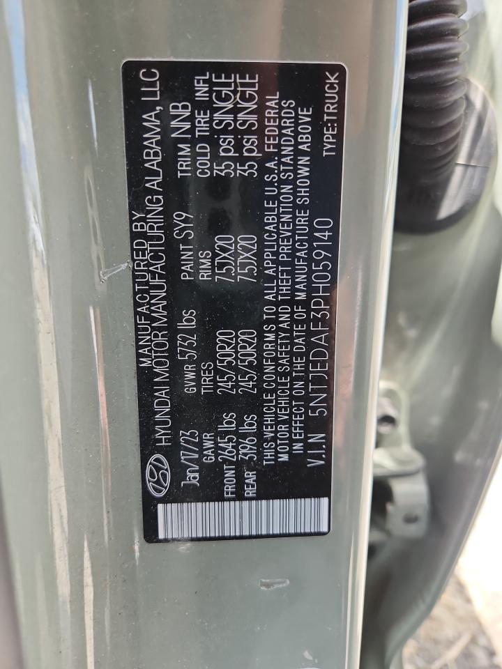 2023 Hyundai Santa Cruz Limited VIN: 5NTJEDAF3PH059140 Lot: 61420315
