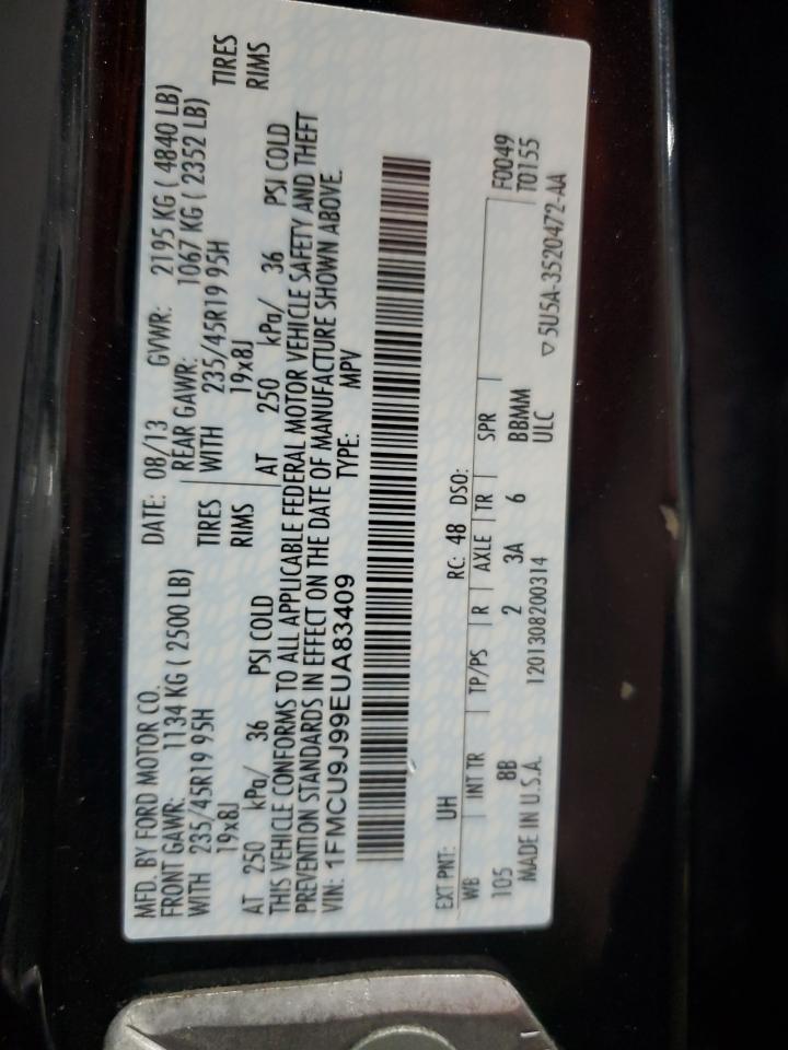 2014 Ford Escape Titanium VIN: 1FMCU9J99EUA83409 Lot: 60308475