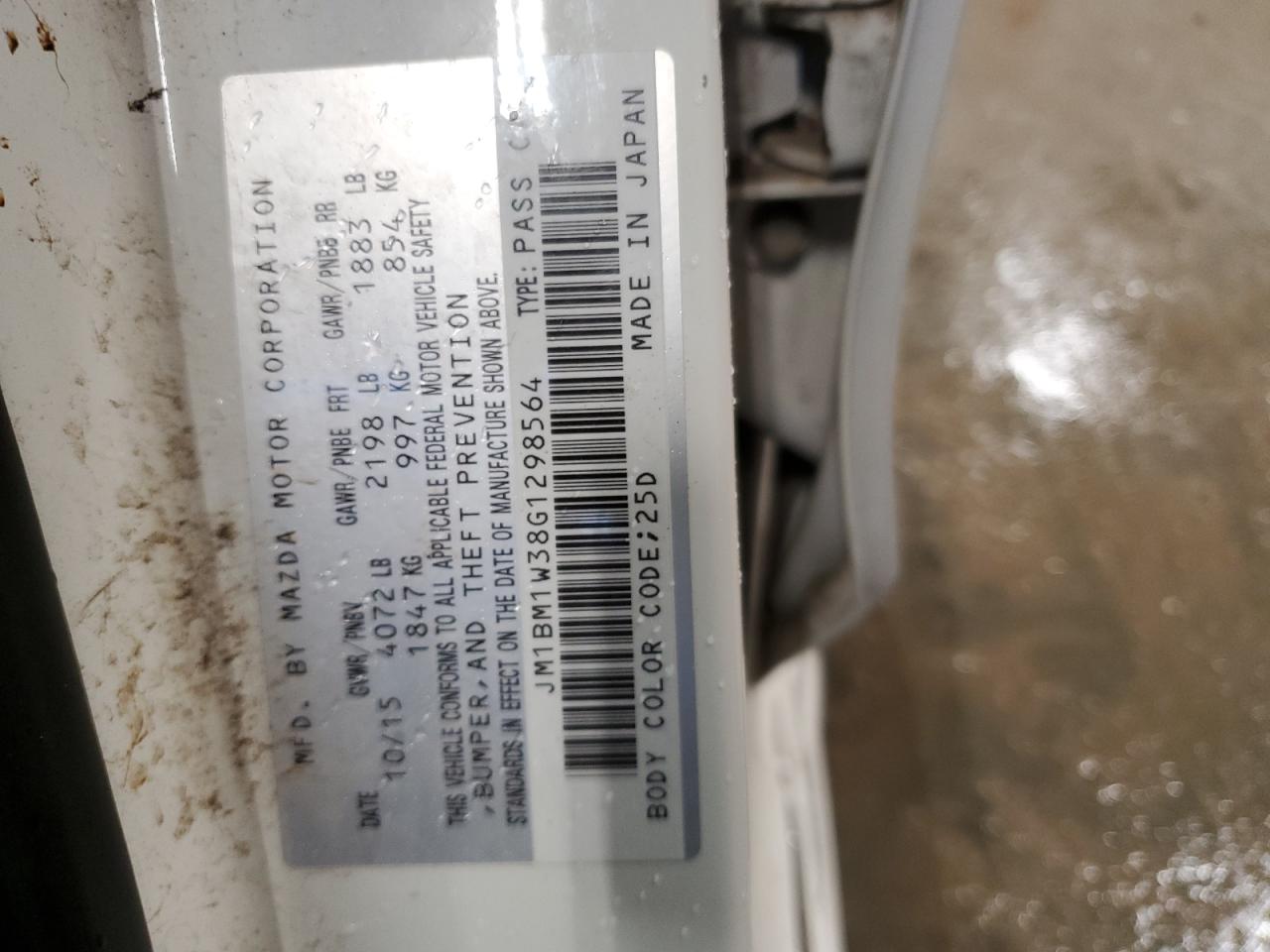 2016 Mazda 3 Touring VIN: JM1BM1W38G1298564 Lot: 62095965