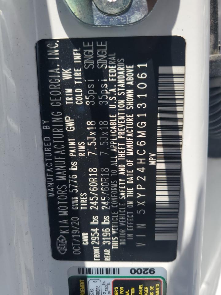 2021 Kia Telluride Lx VIN: 5XYP24HC6MG131061 Lot: 61263645