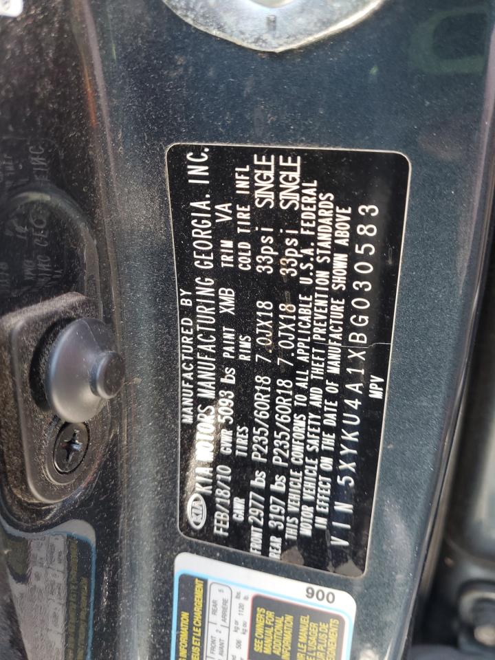2011 Kia Sorento Ex VIN: 5XYKU4A1XBG030583 Lot: 61373105