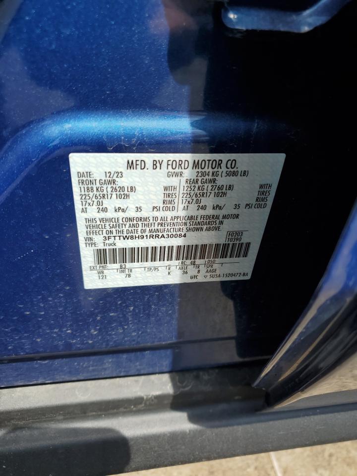 2024 Ford Maverick Xlt VIN: 3FTTW8H91RRA30084 Lot: 61085485