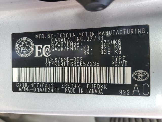 2011 TOYOTA COROLLA MATRIX 