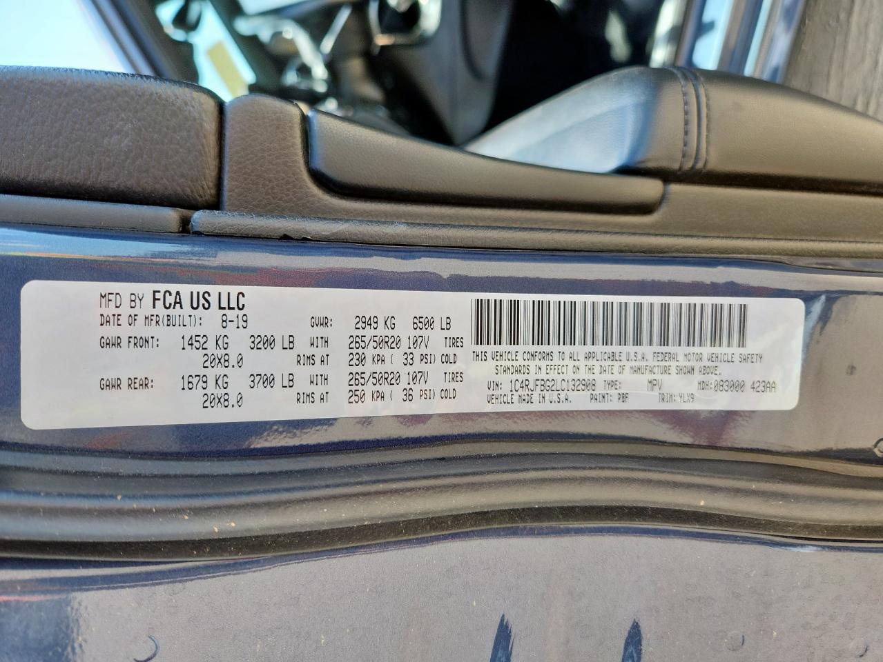 2020 Jeep Grand Cherokee Limited VIN: 1C4RJFBG2LC132908 Lot: 61506395