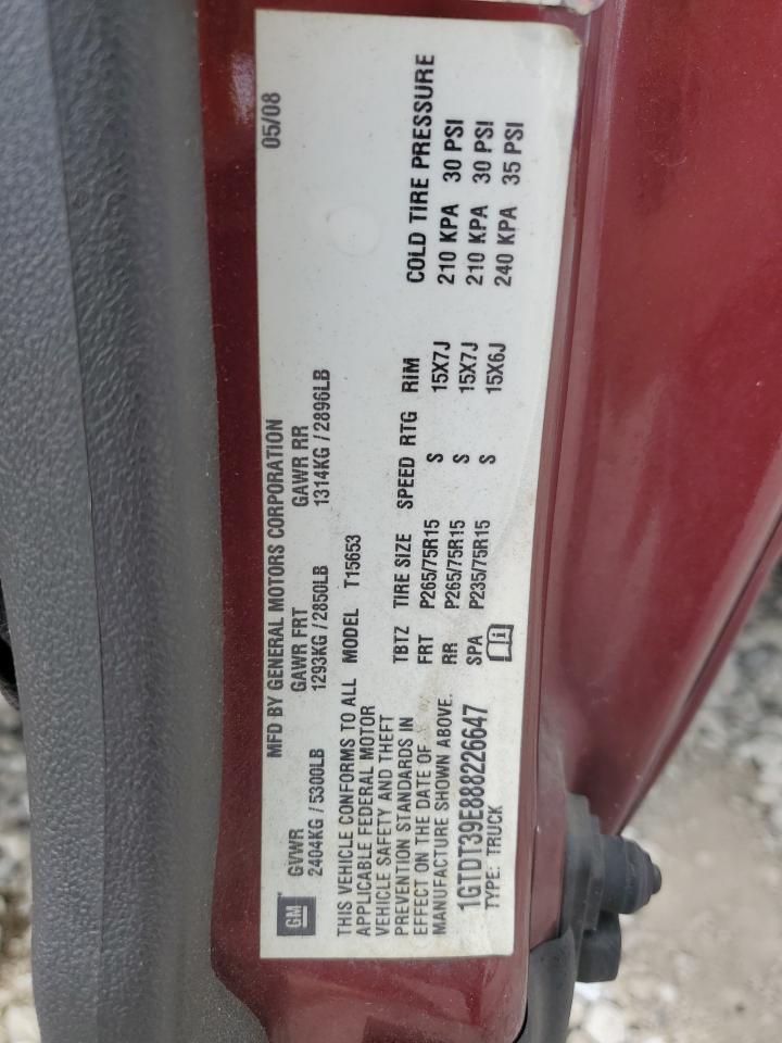 2008 GMC Canyon Sle VIN: 1GTDT39E888226647 Lot: 63060655