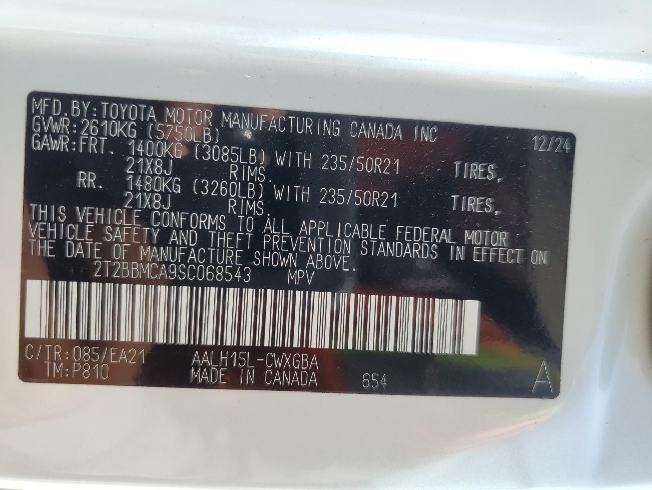 LEXUS RX 350H BA 2025 VIN 2T2BBMCA9SC068543 фото 13