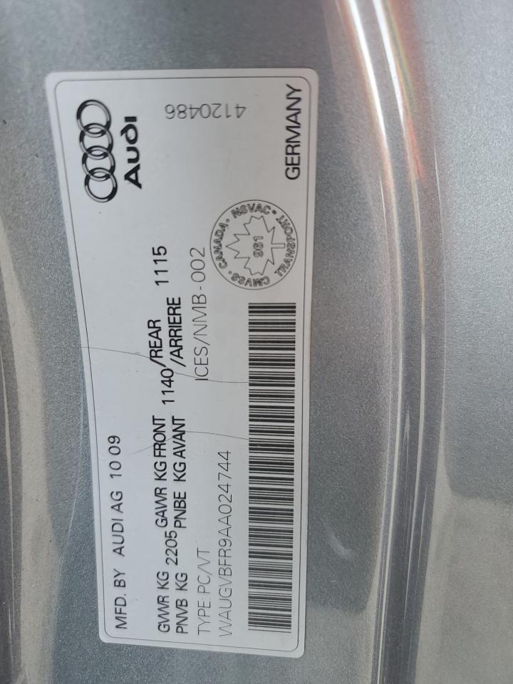 2010 Audi S5 Premium Plus VIN: WAUGVBFR9AA024744 Lot: 60209535