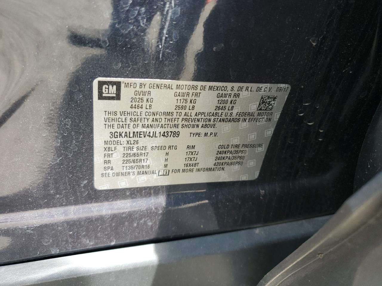 2018 GMC Terrain Sle VIN: 3GKALMEV4JL143789 Lot: 59685745