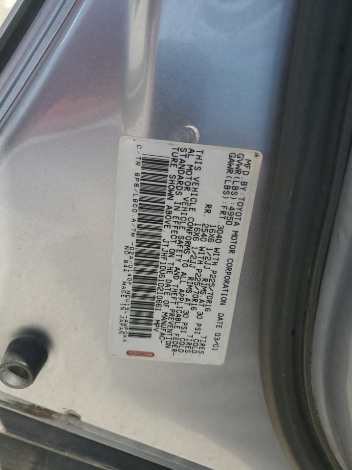 2001 Lexus Rx 300 VIN: JTJHF10U610210661 Lot: 60053075