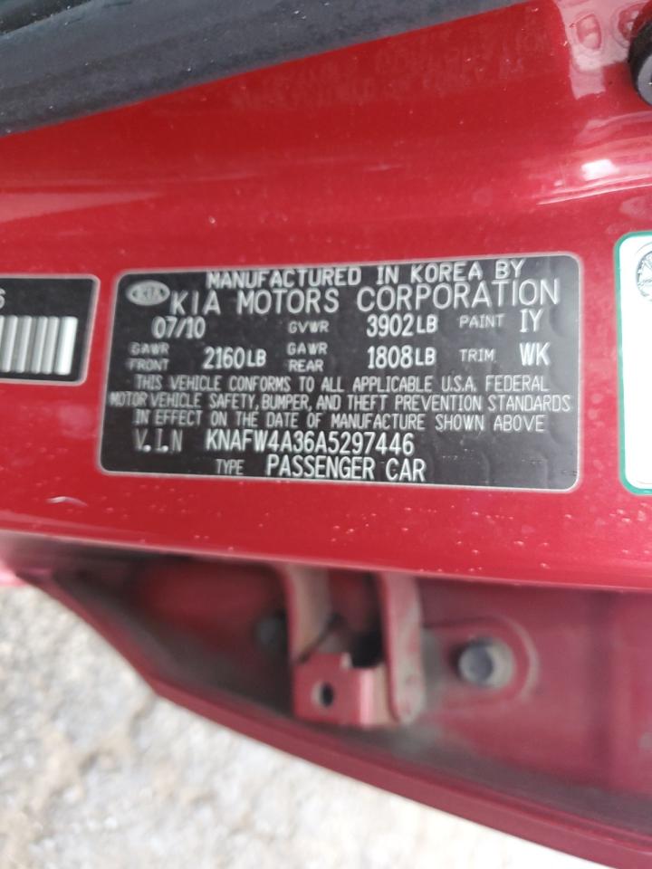 2010 Kia Forte Sx VIN: KNAFW4A36A5297446 Lot: 59137135