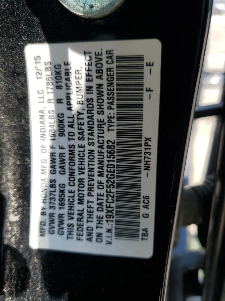 HONDA CIVIC 2016 VIN 19XFC2F52GE015682 фото 13