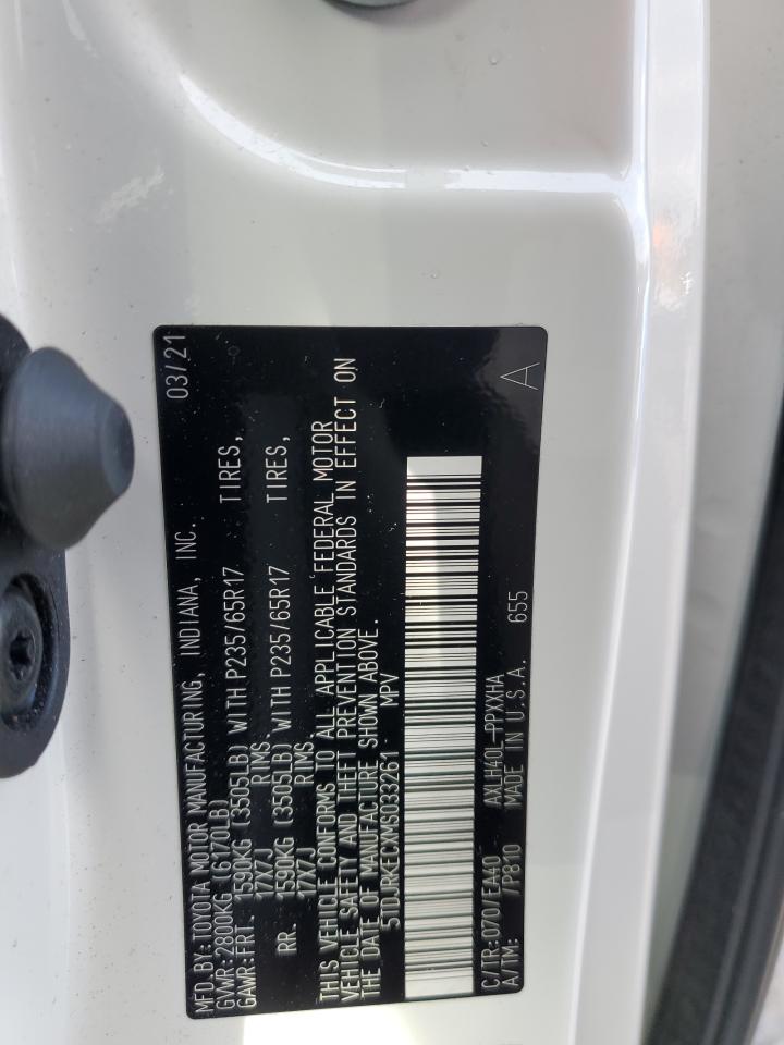 2021 Toyota Sienna Xle VIN: 5TDJRKECXMS033261 Lot: 61531105