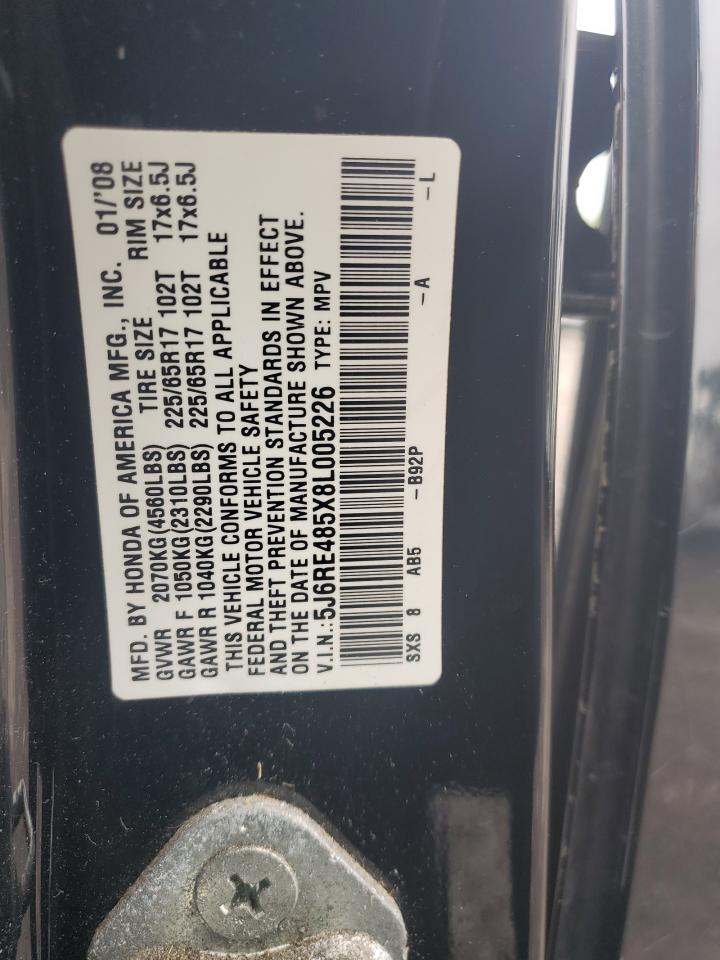 2008 Honda Cr-V Ex VIN: 5J6RE485X8L005226 Lot: 57508465