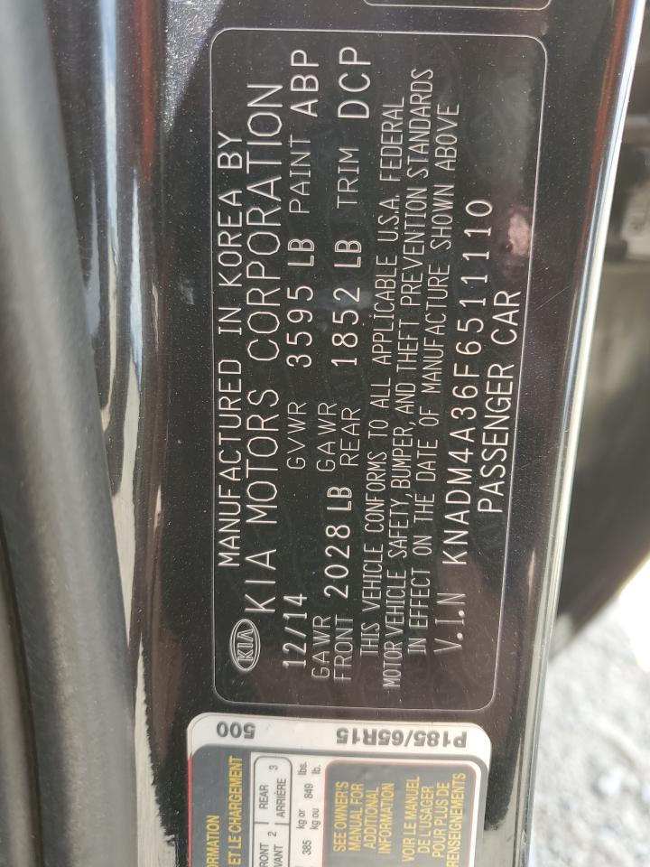 2015 Kia Rio Lx VIN: KNADM4A36F6511110 Lot: 59592265