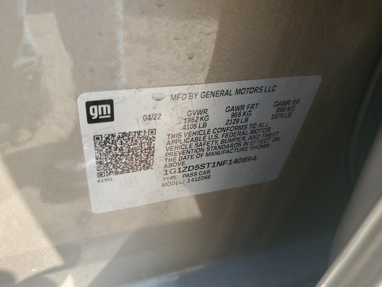 CHEVROLET MALIBU 2022 VIN 1G1ZD5ST1NF140894 photo 12