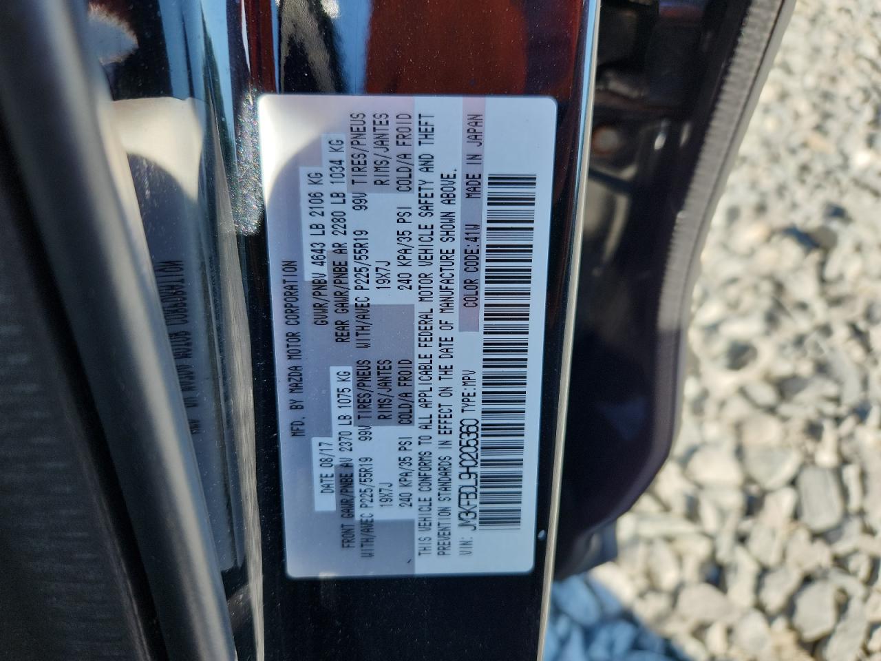 2017 Mazda Cx-5 Grand Touring VIN: JM3KFBDL9H0205360 Lot: 62568865