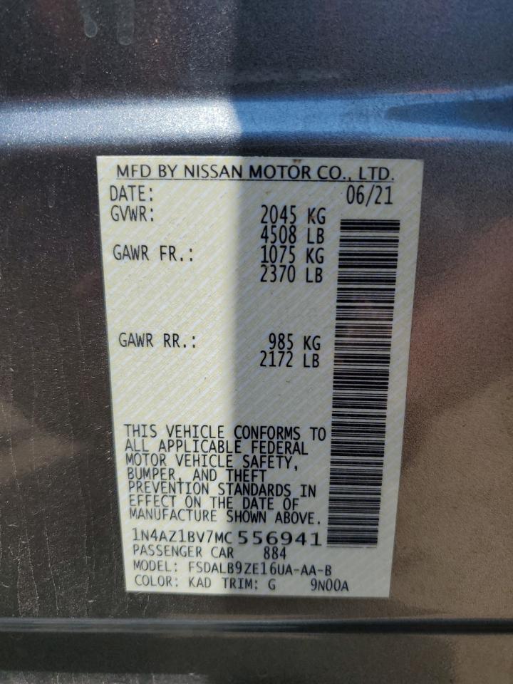 2021 Nissan Leaf S VIN: 1N4AZ1BV7MC556941 Lot: 63136645