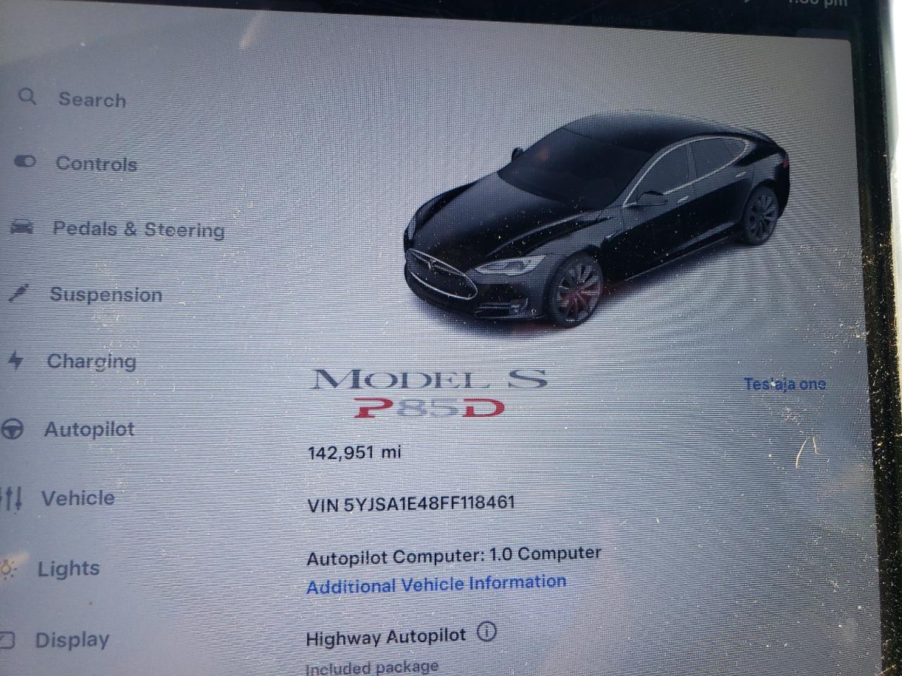2015 Tesla Model S VIN: 5YJSA1E48FF118461 Lot: 61833915