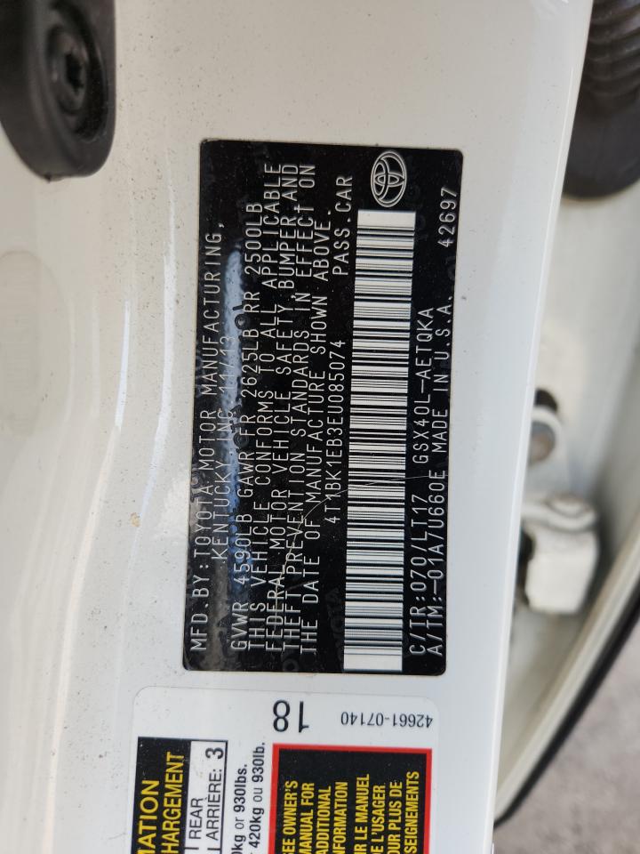 2014 Toyota Avalon Base VIN: 4T1BK1EB3EU085074 Lot: 62275665