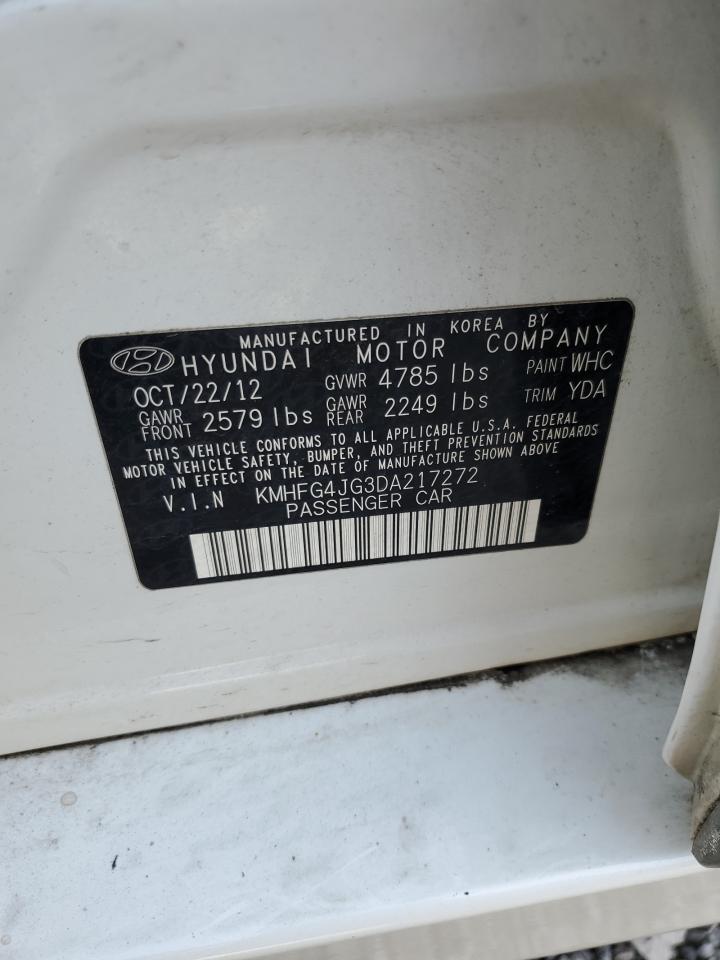 2013 Hyundai Azera VIN: KMHFG4JG3DA217272 Lot: 62233965