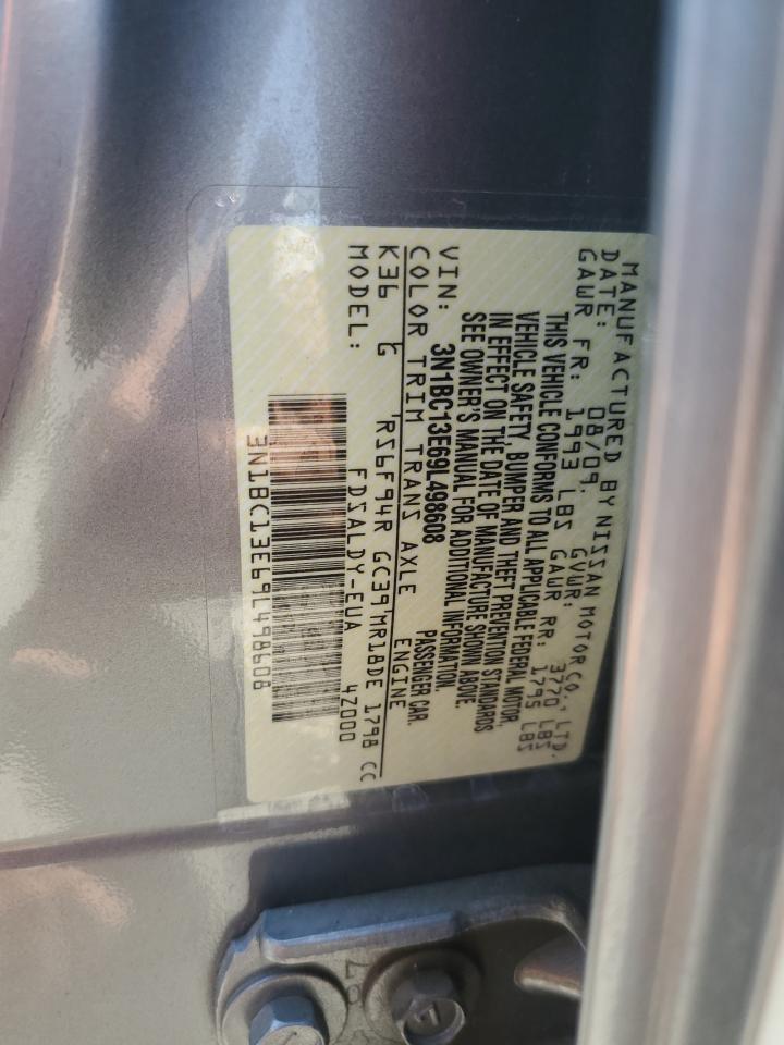 2009 Nissan Versa S VIN: 3N1BC13E69L498608 Lot: 60572285