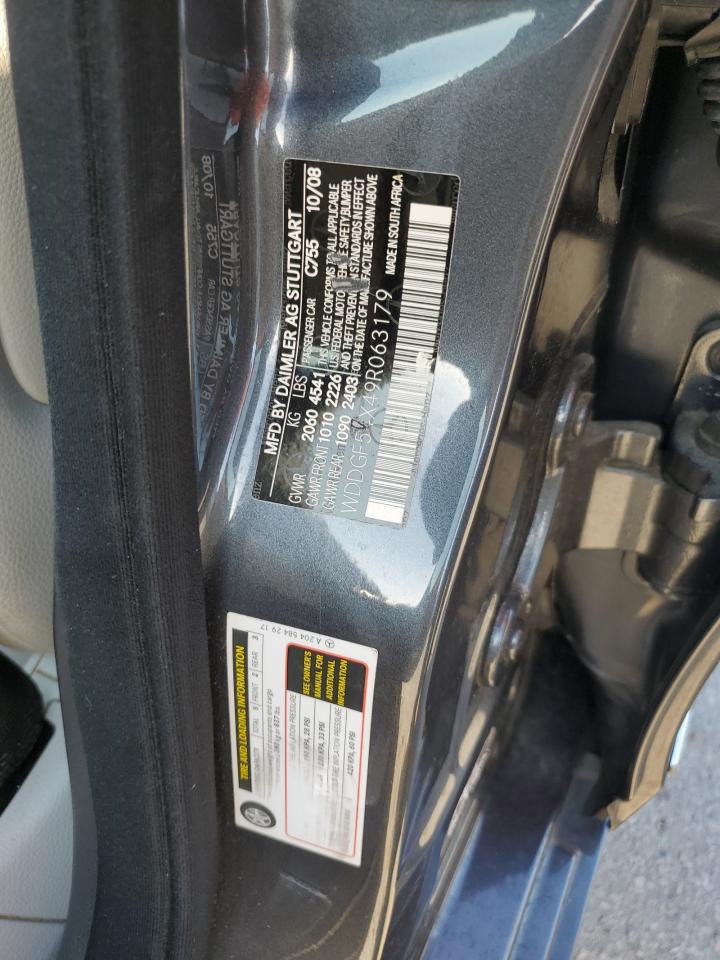 2009 Mercedes-Benz C 300 VIN: WDDGF54X49R063179 Lot: 61395345