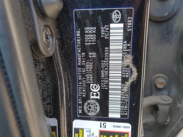 2018 TOYOTA CAMRY LE  