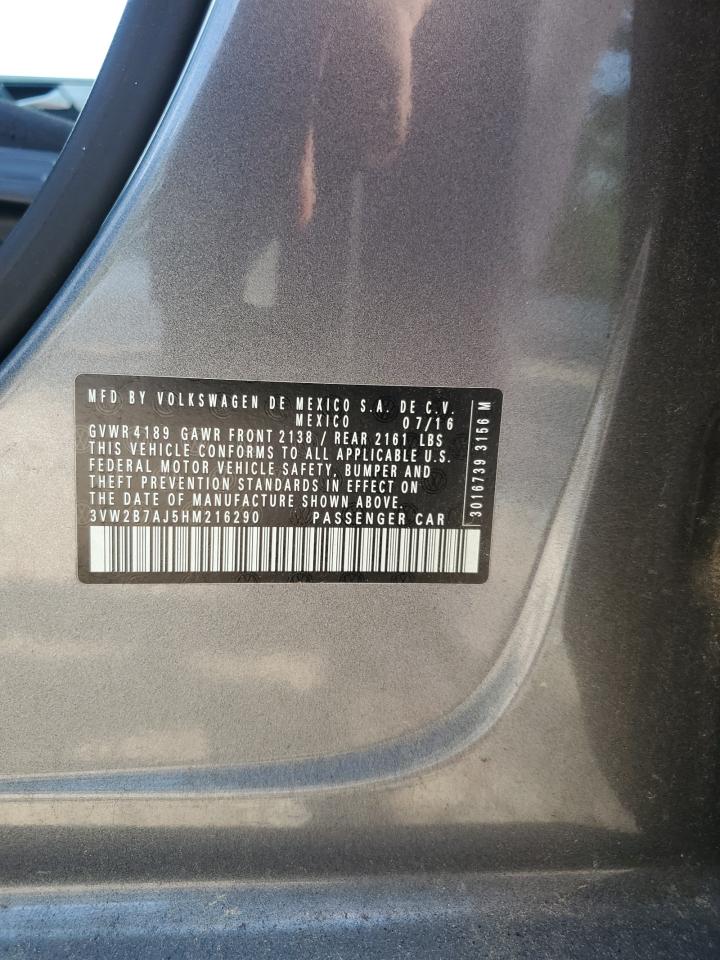 VOLKSWAGEN JETTA 2017 VIN 3VW2B7AJ5HM216290 zdjęcie 12