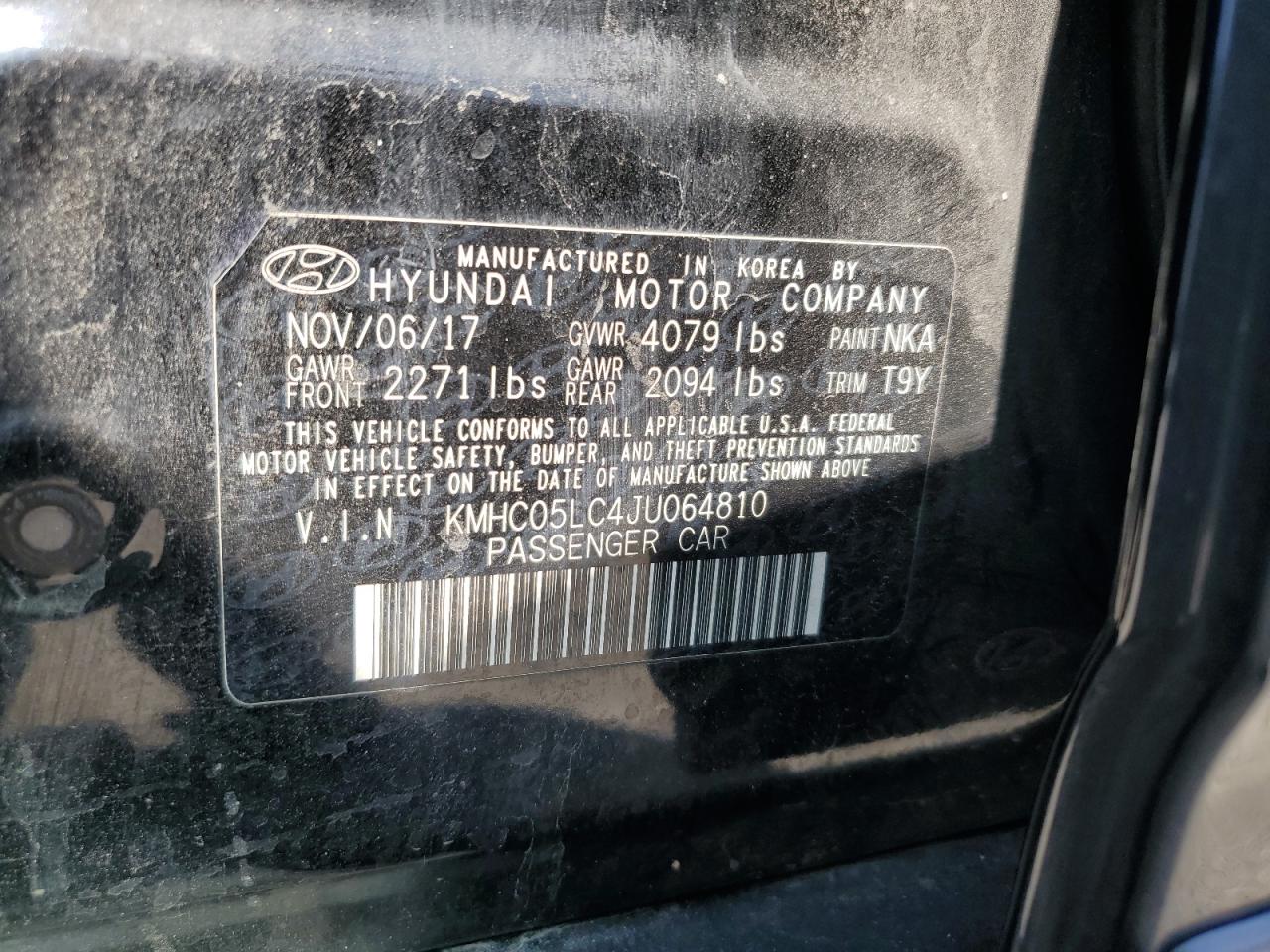 2018 Hyundai Ioniq Limited VIN: KMHC05LC4JU064810 Lot: 63063285