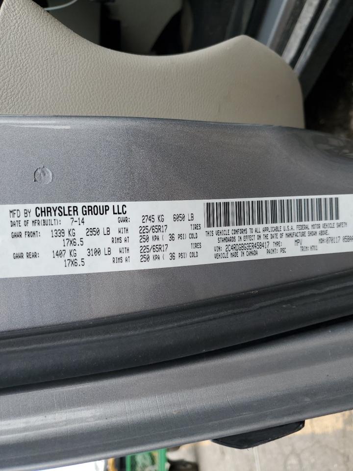 2014 Dodge Grand Caravan Se VIN: 2C4RDGBG3ER458417 Lot: 62341245