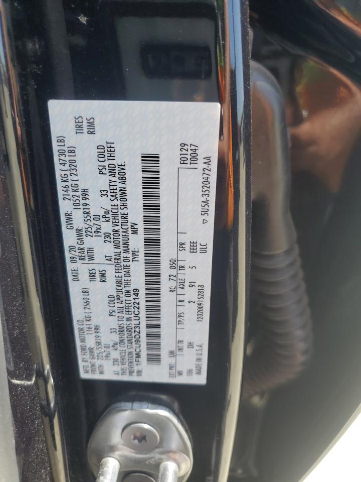 FORD ESCAPE 2020 VIN 1FMCU9DZ3LUC22149 zdjęcie 13