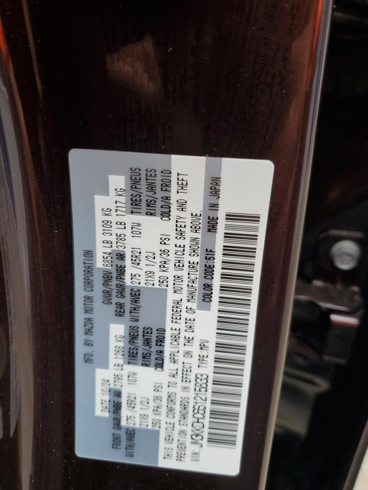2025 Mazda Cx-90 Premium VIN: JM3KKDHC6S1215833 Lot: 59758835