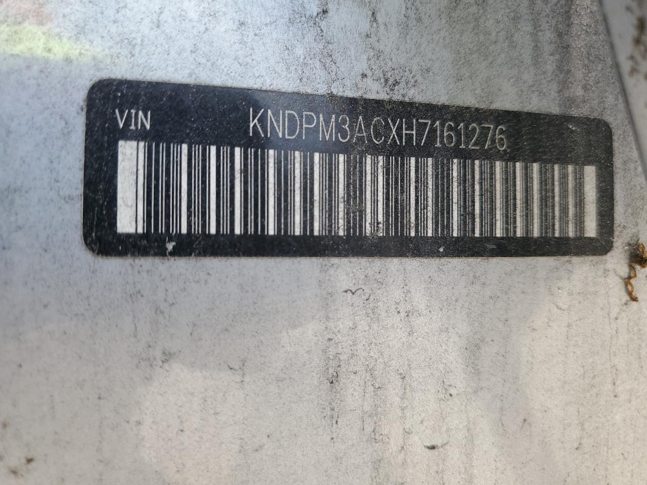 2017 Kia Sportage Lx VIN: KNDPM3ACXH7161276 Lot: 63071135